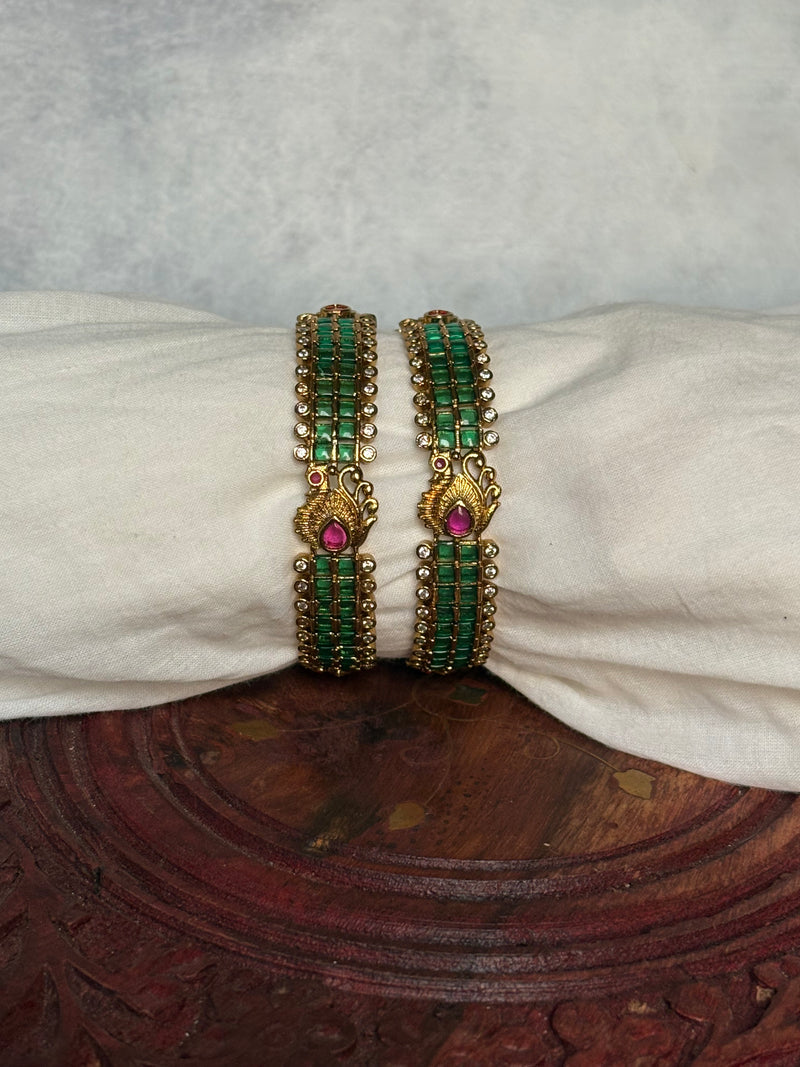 Peacock emerald bangles