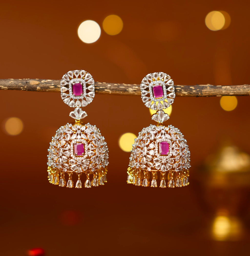 AD JUMBO JHUMKAS (RUBY)