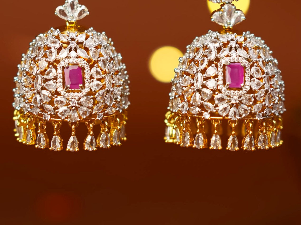 AD JUMBO JHUMKAS (RUBY)