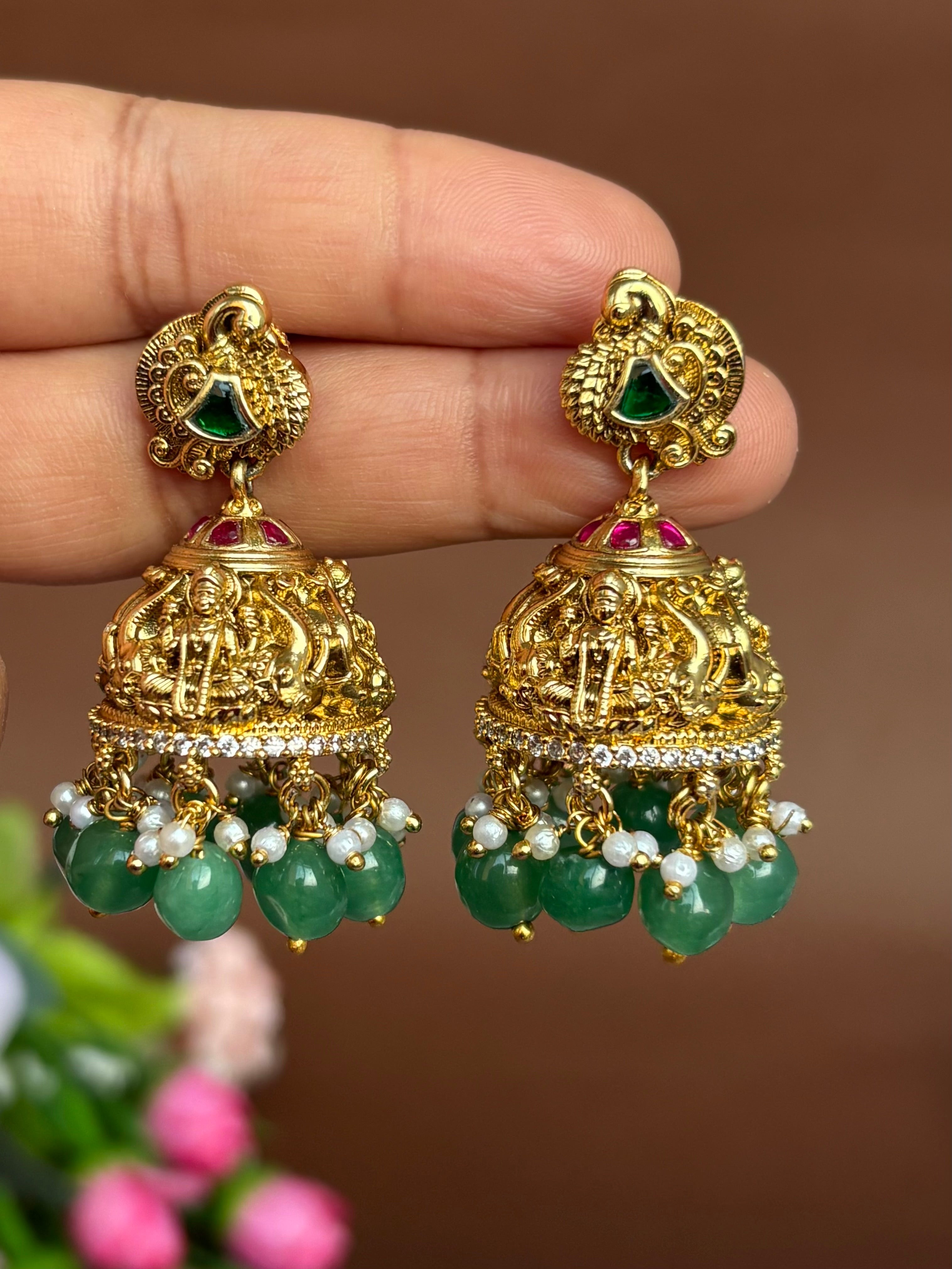 PEACOCK JADAU JHUMKAS