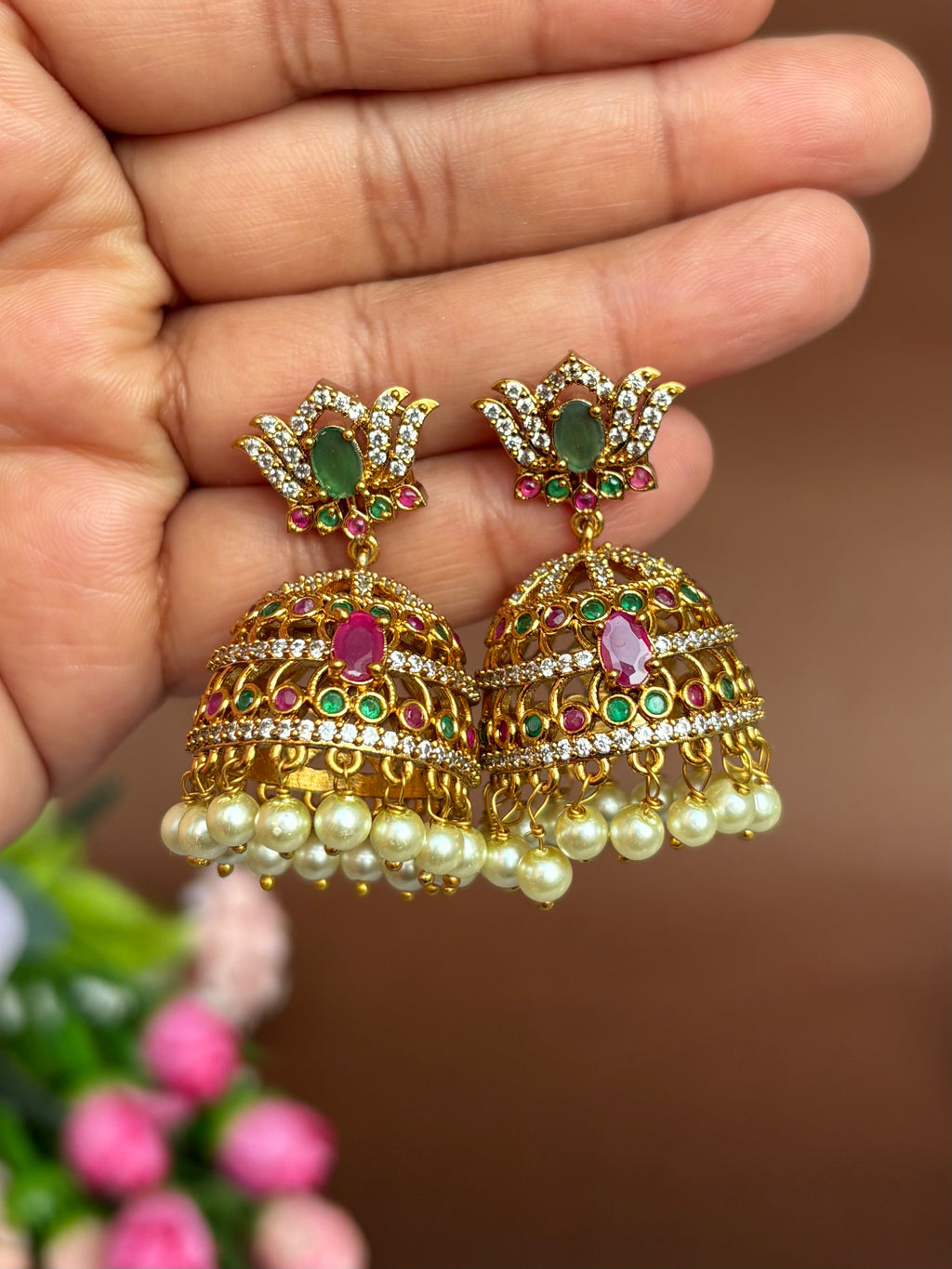 LOTUS JHUMKAS