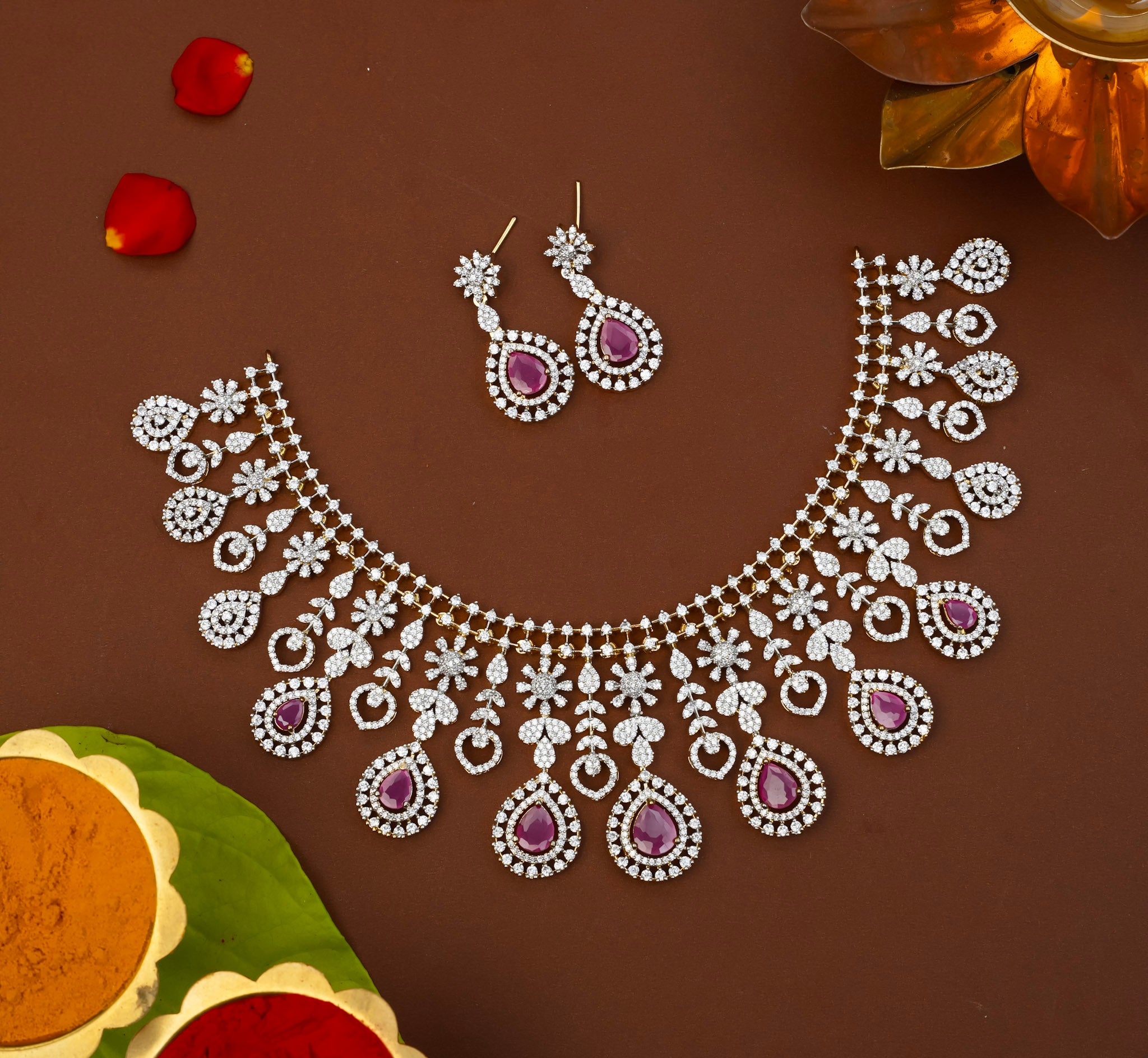 DIAMOND REPLICA NECKPIECE (RUBY)