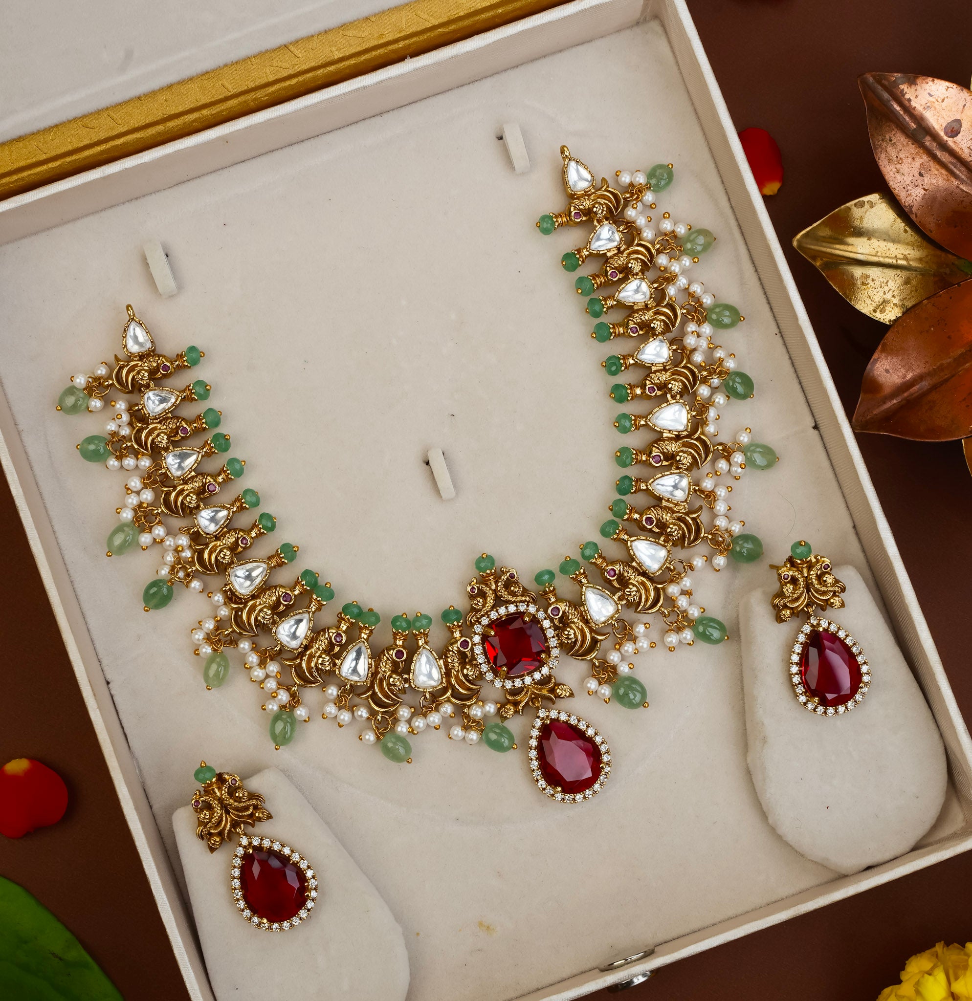 MOISSANITE PEACOCK NECKPIECE