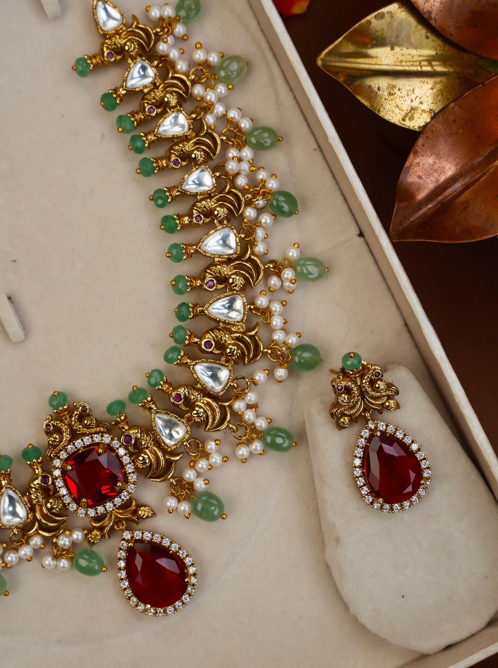 MOISSANITE PEACOCK NECKPIECE
