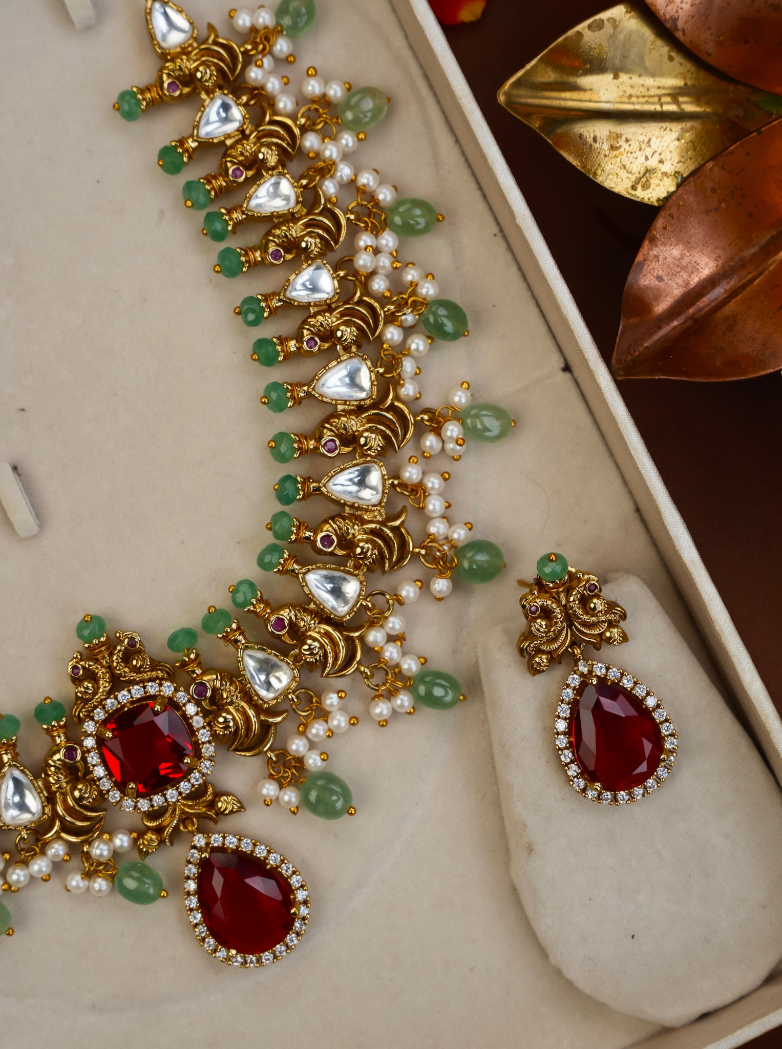MOISSANITE PEACOCK NECKPIECE