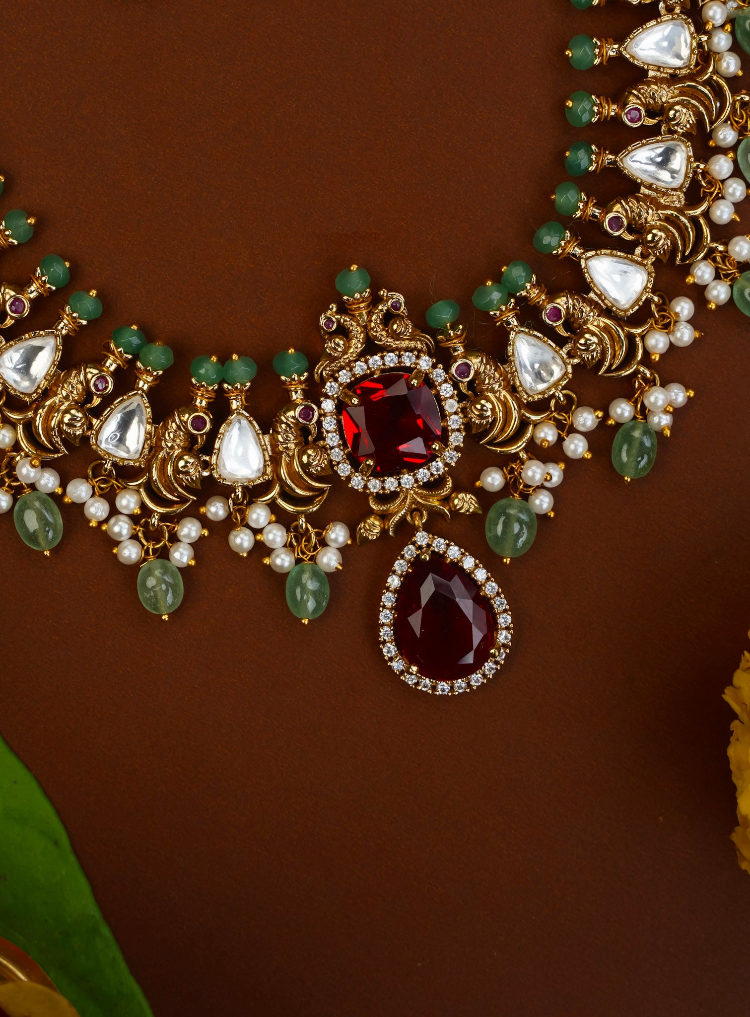 MOISSANITE PEACOCK NECKPIECE