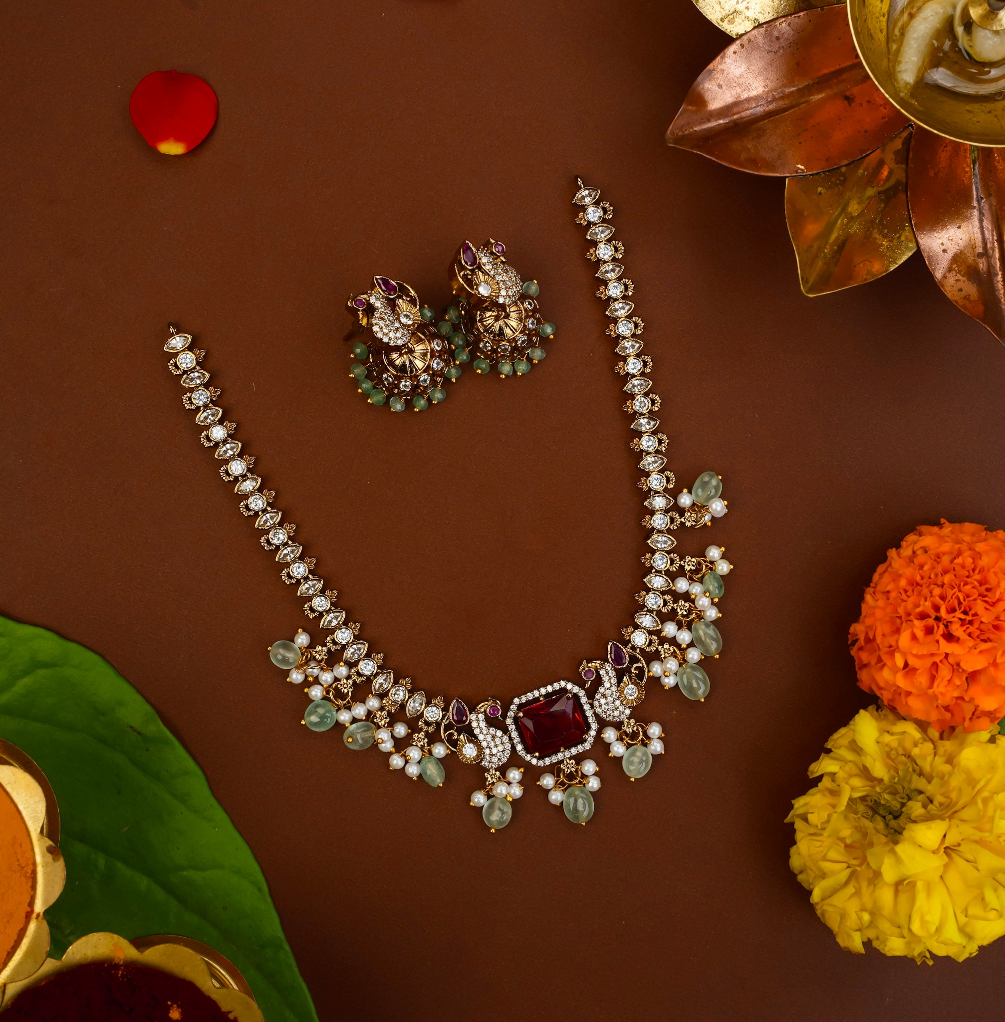 VICTORIAN PEACOCK NECKPIECE