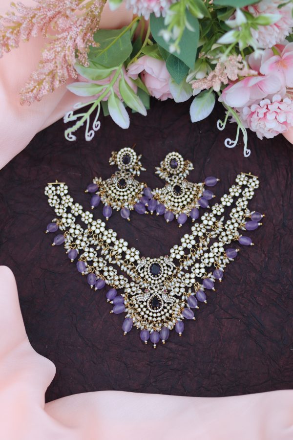 DOUBLE LAYERED STATEMENT NECKSET (PURPLE)