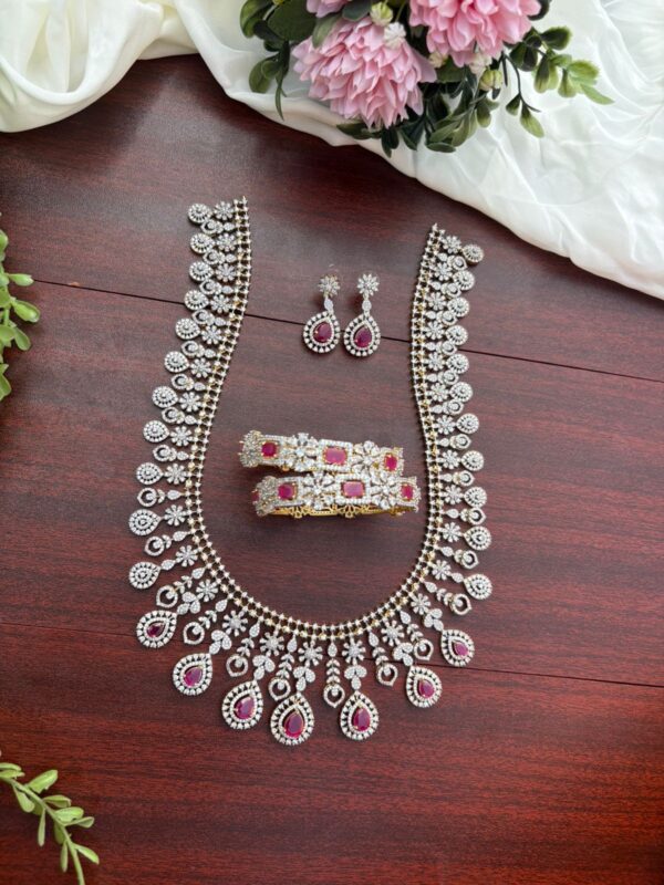 RUBY BRIDAL COMBO WITH HARAM AND BANGLES