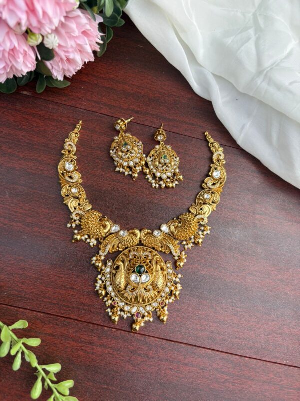 PEACOCK JADAU KUNDAN NECKPIECE