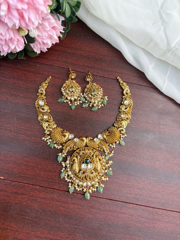 PEACOCK BRIDAL NECKPIECE (MINT)