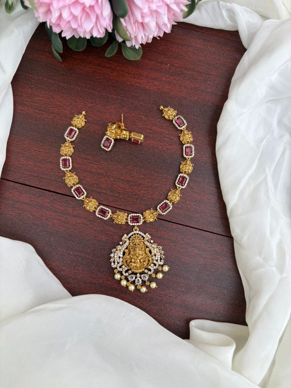 LAKSHMI PENDANT SET (RED)