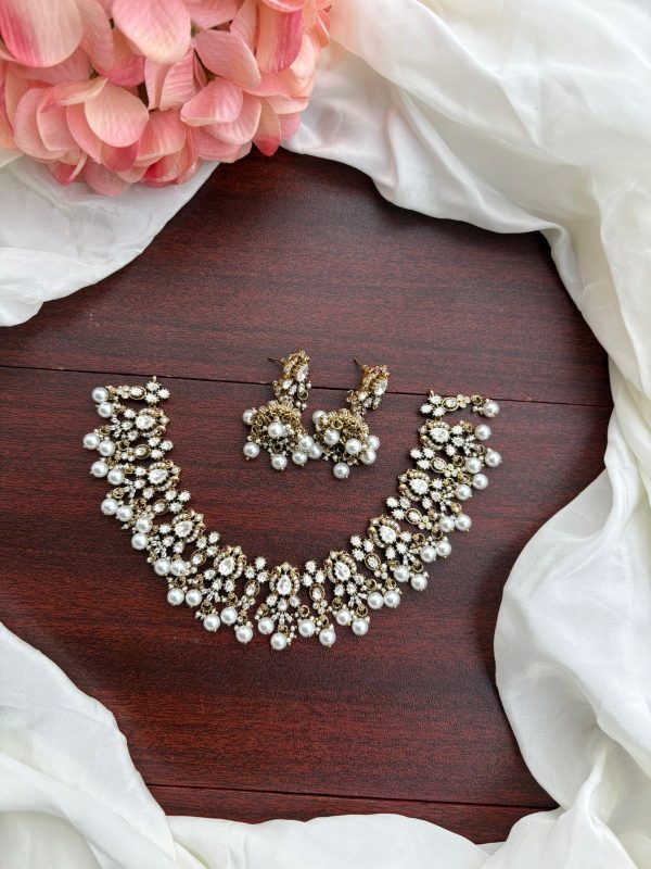 MOISSANITE PEARL NECKSET