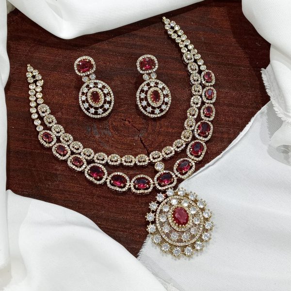 DOUBLE LAYER VICTORIAN NECKSET(RED)